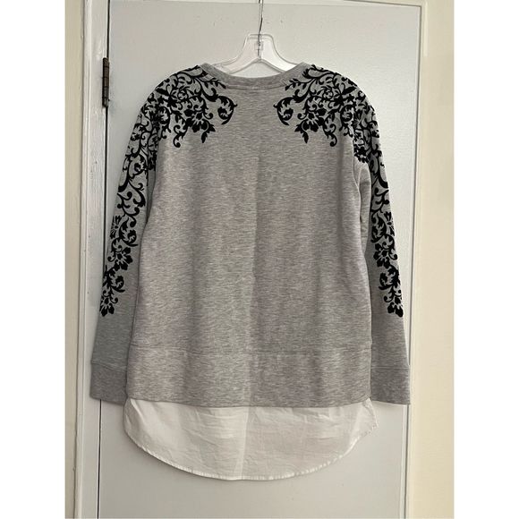 Soma Flocked Layered Look Sweatshirt size small grey - Picture 5 of 8